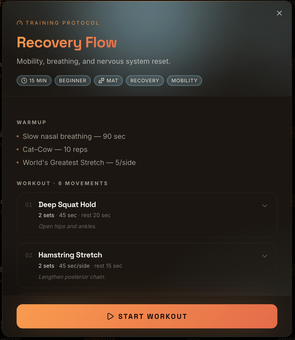 Recovery Flow workout preview